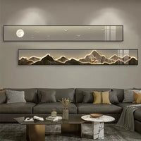 Tableau lumineux LED paysage de montagnes, 2 panneaux, 120 à 200 cm