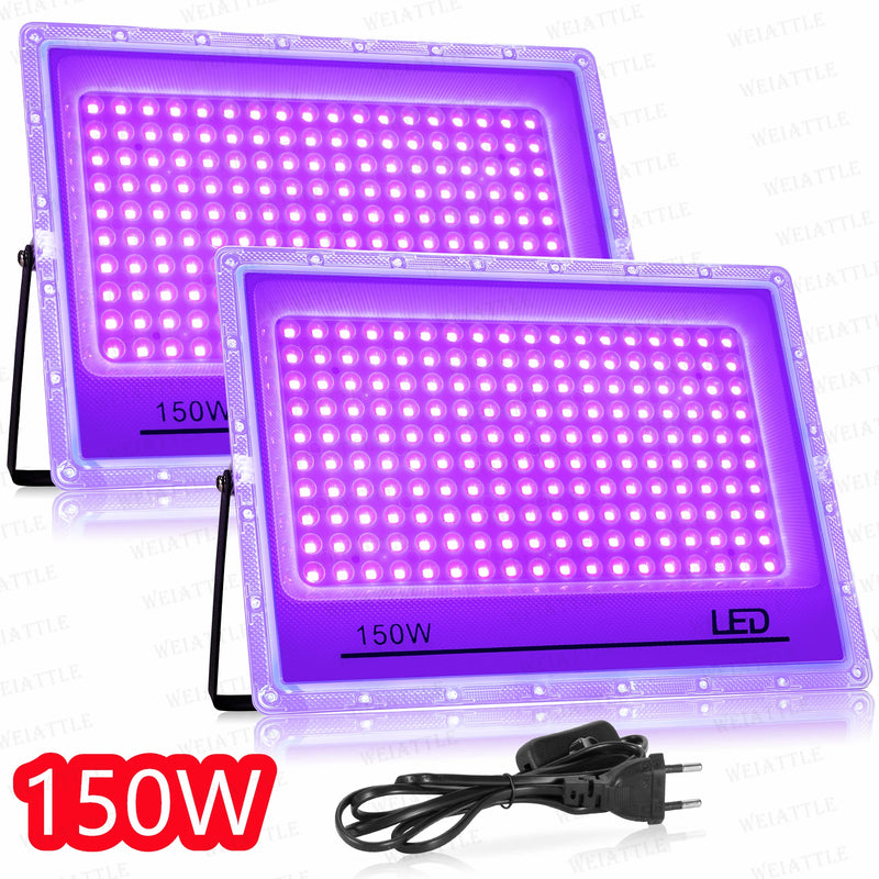 Projecteur lumière noire LED UV 395 nm, 50 à 150 W, 1 ou 2 pièces
