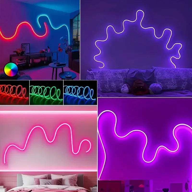 Ruban LED extérieur néon RGB étanche IP67, application, 5 à 30 m