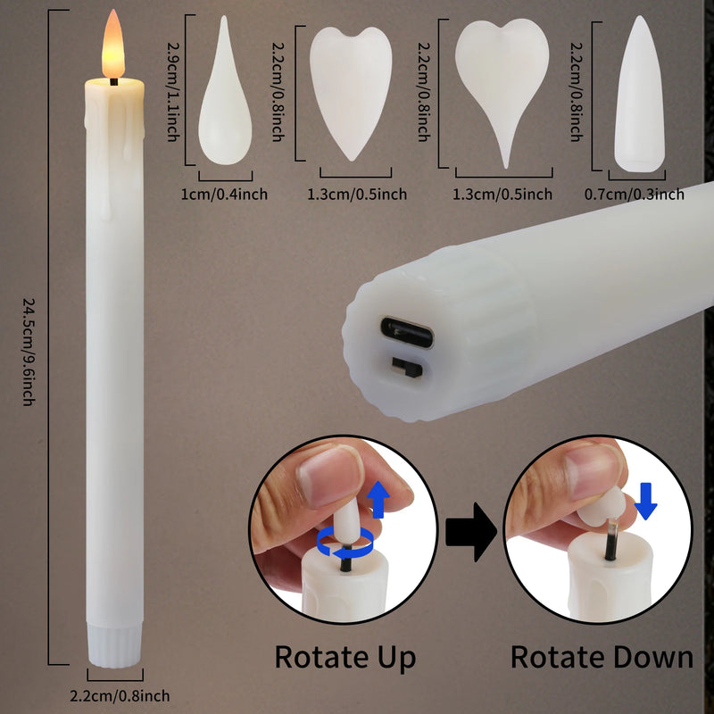 Bougies LED coniques rechargeables – vue 13
