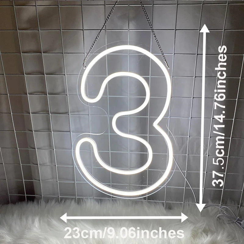 Néon LED mural chiffre ou étoile d'anniversaire – vue 8