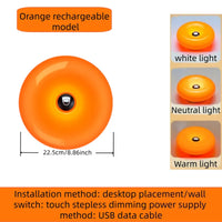 Lampe d'ambiance beignet orange – version orange avec dimensions