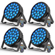 Lot de 4 projecteurs PAR LED plats 27 x 8 W RGBW, télécommande et DMX