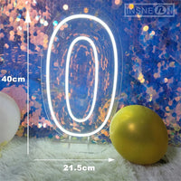 Néon LED chiffre d'anniversaire 40 cm, USB avec interrupteur