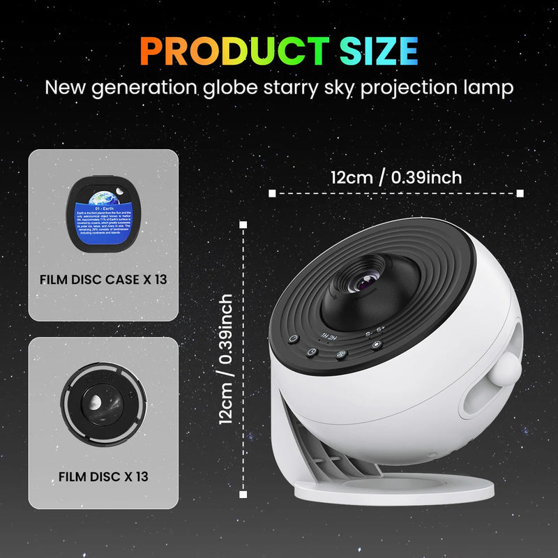 Projecteur galaxie globe Pro 12 cm, 13 disques, mise au point HD