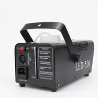 Machine à fumée LED 500 W – face arrière avec interrupteur, entrée de télécommande et prise d'alimentation