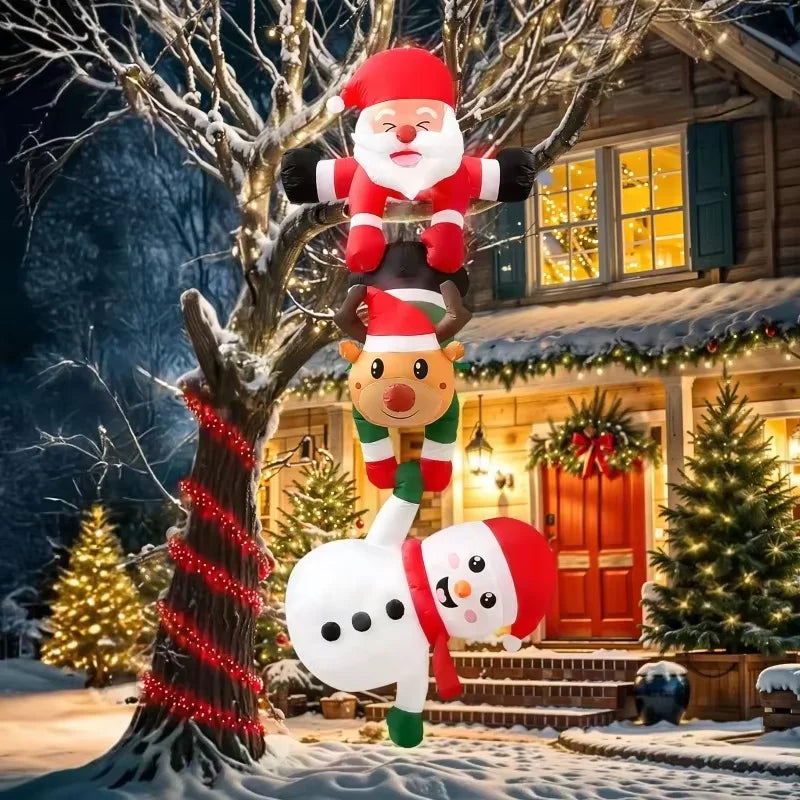 Père Noël, renne et bonhomme de neige gonflables LED de 2,4 m