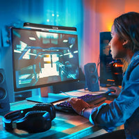 Barre lumineuse écran PC incurvée 40 cm, RGB ou blanc, 3 teintes, USB-C