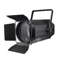 Projecteur PAR LED COB à zoom – vue de face, volets ouverts