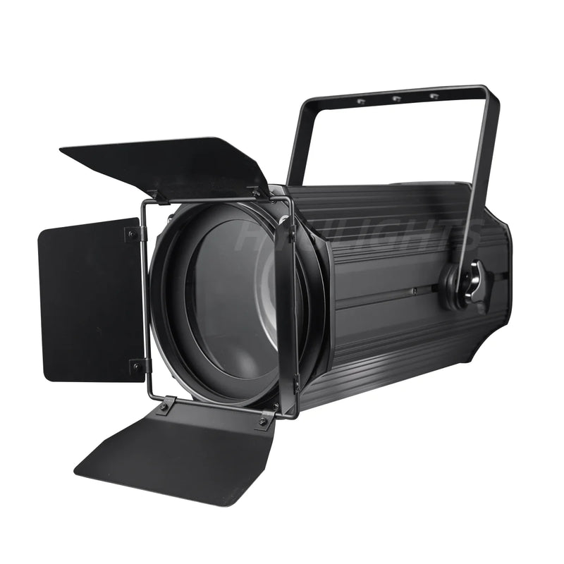 Projecteur PAR LED COB à zoom – vue de face, volets ouverts