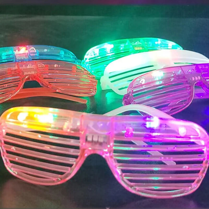 Lunettes LED lumineuses à lamelles pour soirée, 3 modes, lots de 5 à 50 pièces