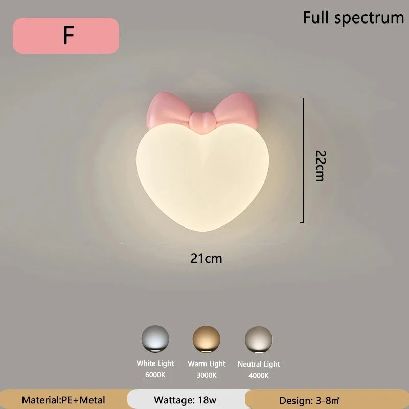 Applique murale nuage LED 18 W pour chambre d'enfant, cœur ou couronne