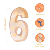 Chiffre lumineux géant 73 cm – chiffre 6, hauteur 73 cm