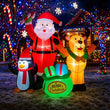 Père Noël, pingouin et renne gonflables lumineux avec sac cadeau, 2,1 m