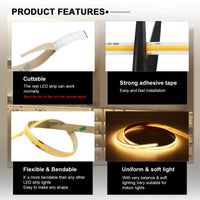 Ruban LED sous meuble connecté – ruban découpable, adhésif fort, flexible et lumière uniforme