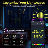 Rideau lumineux étanche à motifs DIY, 400 LED, application et musique