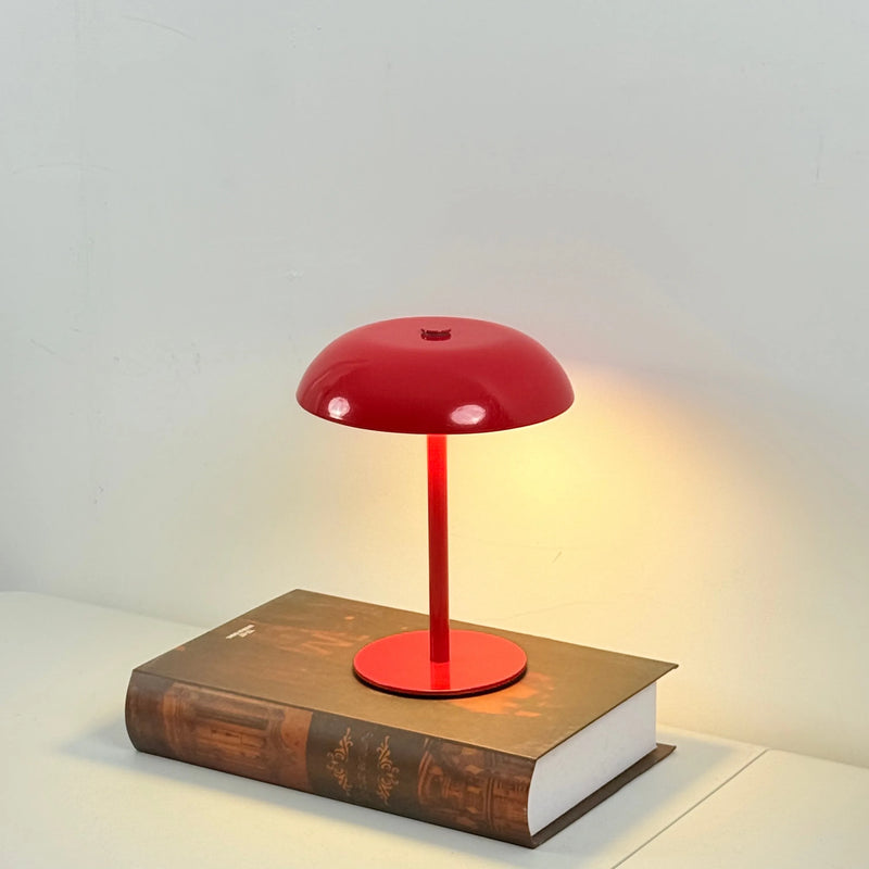 Lampe champignon métal sans fil rechargeable, commande tactile, 21 cm