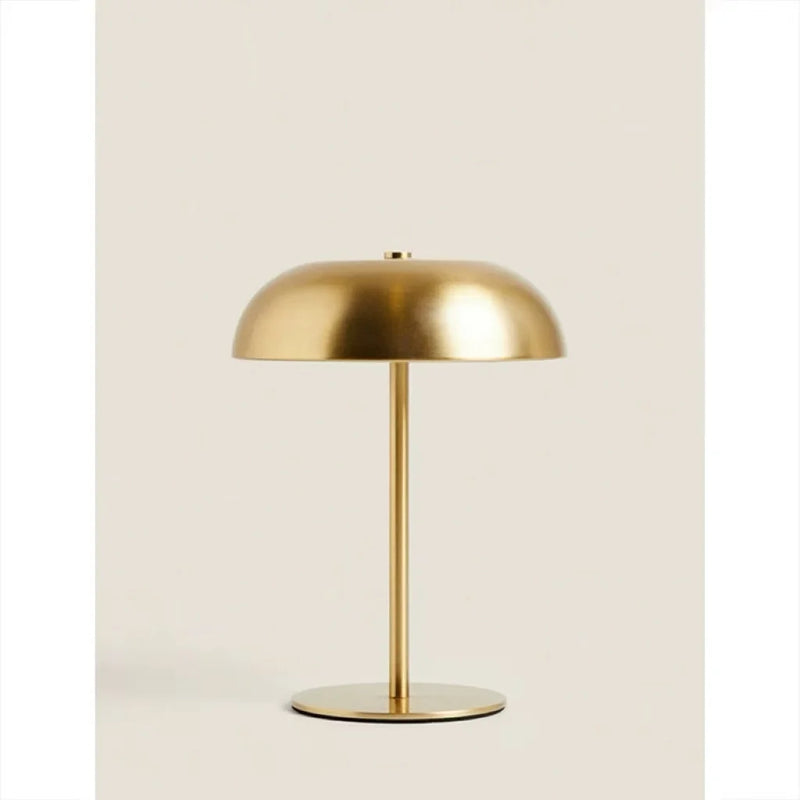 Lampe champignon métal sans fil rechargeable, commande tactile, 21 cm
