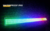 Barre stroboscope LED IP65 250 W – barre verte allumée sous la pluie, indice IP65
