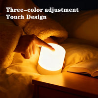 Veilleuse LED rechargeable tactile, télécommande, 3 teintes de lumière