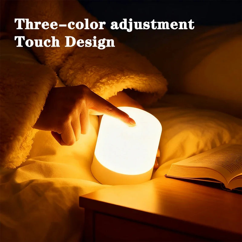 Veilleuse LED rechargeable tactile, télécommande, 3 teintes de lumière