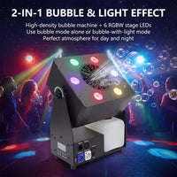 Machine à bulles de scène 90 W à LED RGBW, réservoir 1,5 L, DMX512