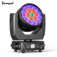 Lyre LED wash 19 x 15 W RGBW, zoom 10° à 55°, DMX 16 ou 24 canaux