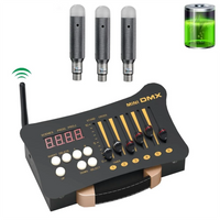 Contrôleur DMX sans fil – console à 6 faders avec 3 récepteurs sur batterie