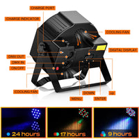 Projecteur PAR LED sur batterie, lot de 4, 36 LED RGB et télécommande