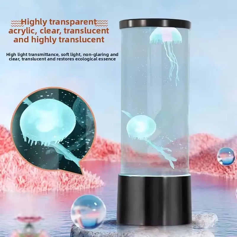 Lampe méduse LED – tube en acrylique transparent