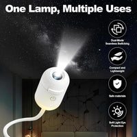 Projecteur ciel étoilé USB – lampe blanche en projection sur un mur sombre