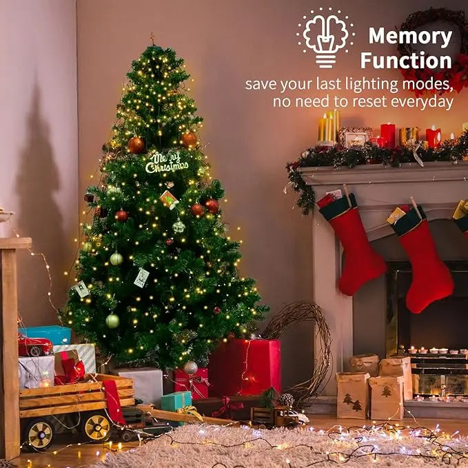 Guirlande sapin lumineuse en cascade USB, 8 modes, 200 à 400 LED, 1,5 à 3 m