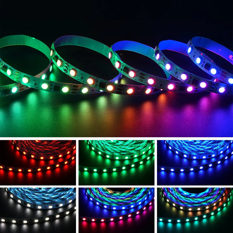 Ruban LED RGBW adressable WS2814 12 V ou 24 V, 150 à 420 LED, 5 m