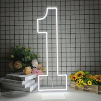 Chiffres lumineux géants néon LED 76 ou 100 cm, pied ou mural