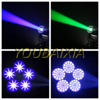 Lot de 2 ou 4 lyres LED 3 en 1 beam, spot et wash à halo RGB, 2 prismes, DMX 20 canaux