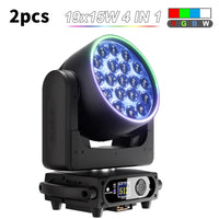 Lyre LED wash 19 x 15 W ou 25 W RGBW à anneau lumineux, à l'unité ou par lot