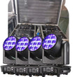 Lot de 2 ou 4 lyres LED wash 7 x 40 W, zoom 3° à 60°, flight case