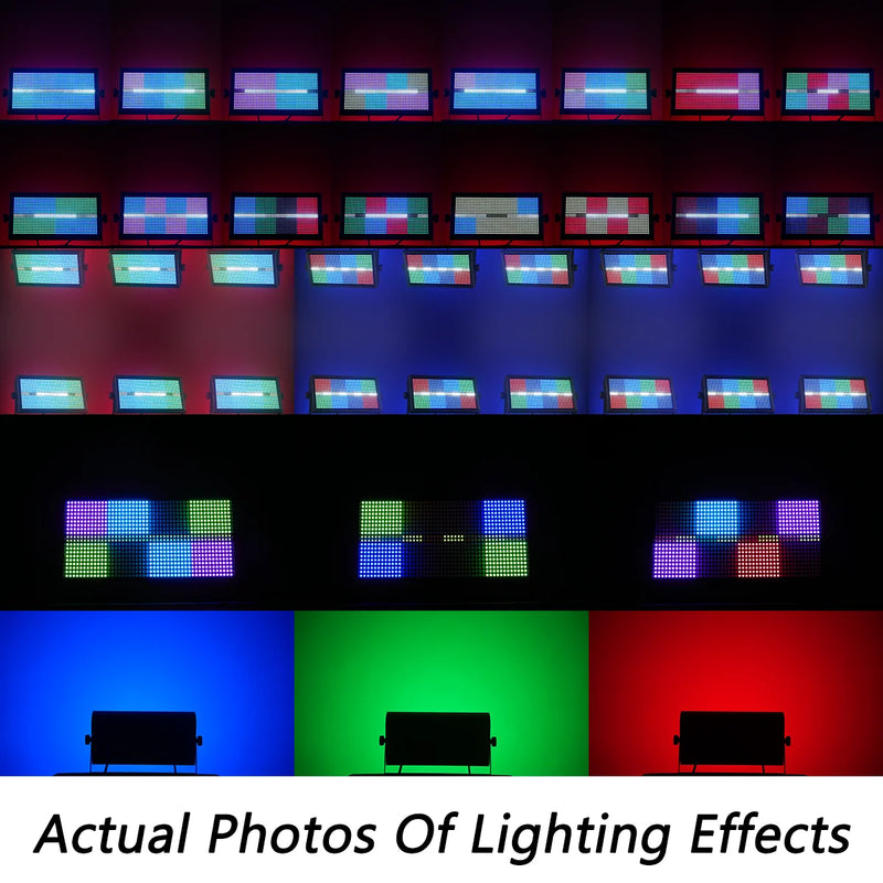Lot de 4 stroboscopes LED RGB 200 W, 864 LED et 96 LED blanches, DMX