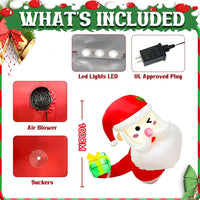 Gonflable de Noël lumineux – contenu du colis du Père Noël : LED, souffleur, ventouses