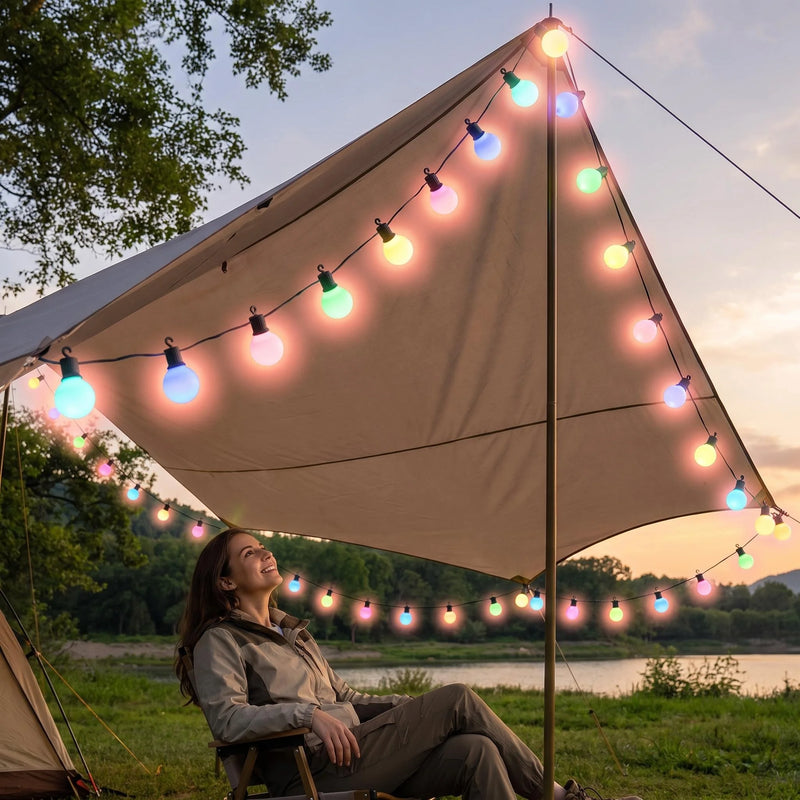 Guirlande guinguette WiFi et Bluetooth G40 LED USB IP65, 15 ou 30 m