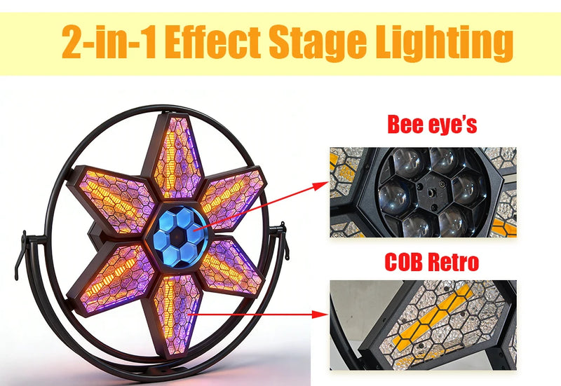 Projecteur vintage étoile – détail de l'effet 2 en 1