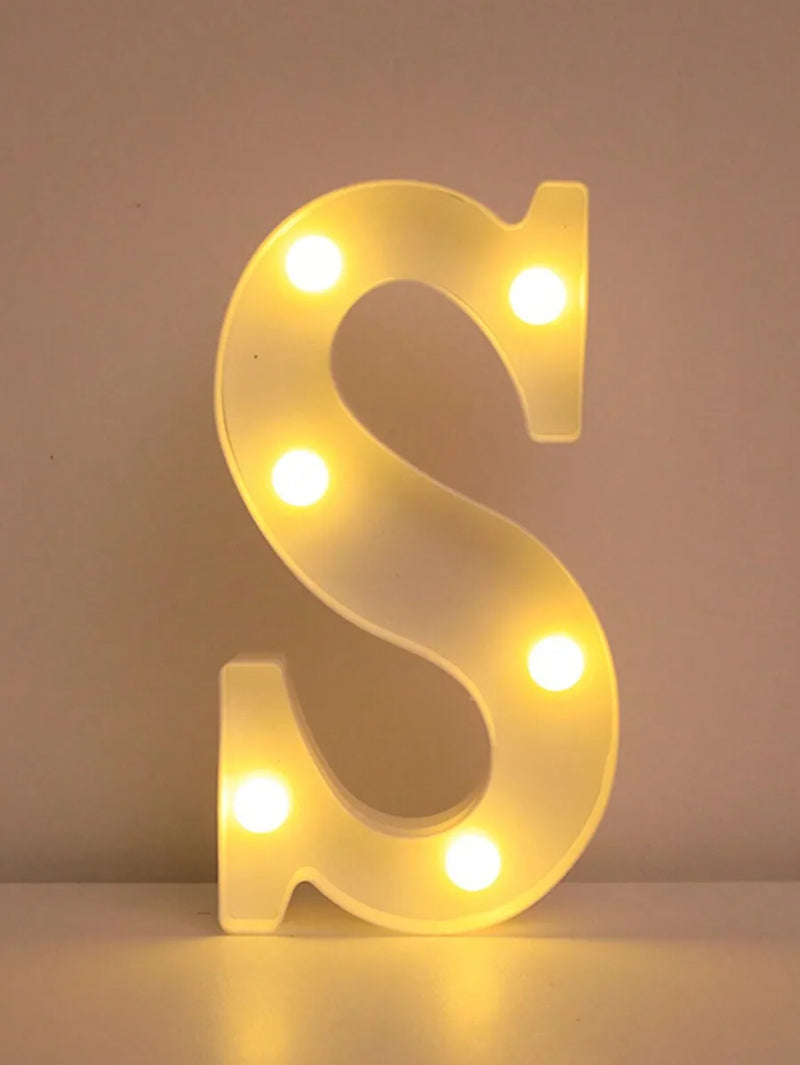 Lettre lumineuse LED 22 cm à piles, A à Z et 0 à 9