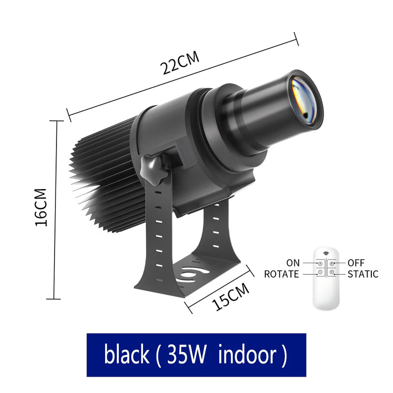 Projecteur gobo personnalisé IP67 rotatif, noir ou blanc, 35 à 100 W