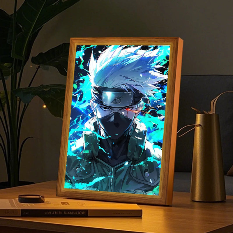 Cadre lumineux Naruto – portrait de Kakashi allumé