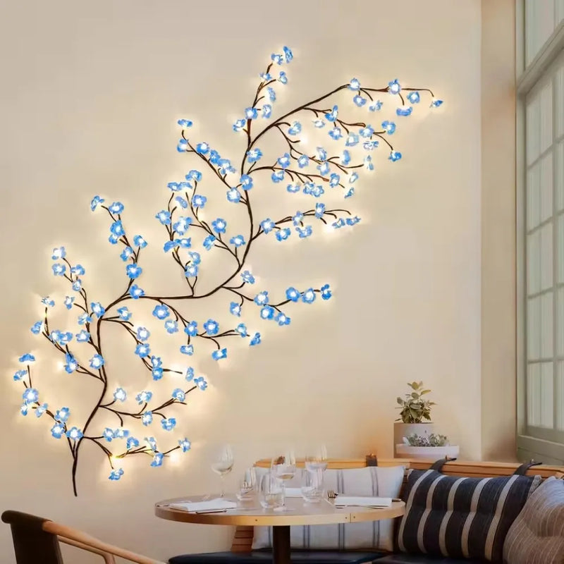 Arbre lumineux cerisier USB, fleurs roses ou bleues, 72 à 144 LED