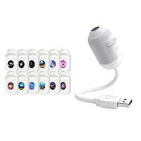 Mini projecteur galaxie USB – capsule blanche à bras flexible et 12 films