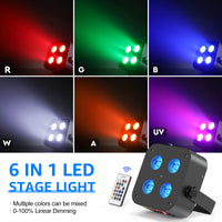 Projecteur PAR LED sur batterie 4 x 18 W, lot de 8 avec flight case de charge