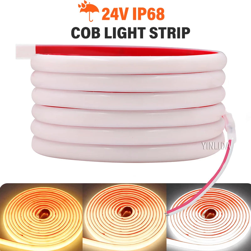 Ruban LED COB néon IP68 – bande en silicone enroulée avec les trois blancs