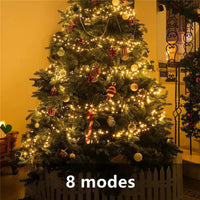 Guirlande lumineuse en grappes blanc chaud – sur un sapin de Noël, 8 modes