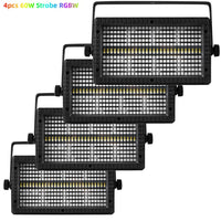 Stroboscope LED RGBW 60 W DMX, lot de 4 pour DJ et soirées